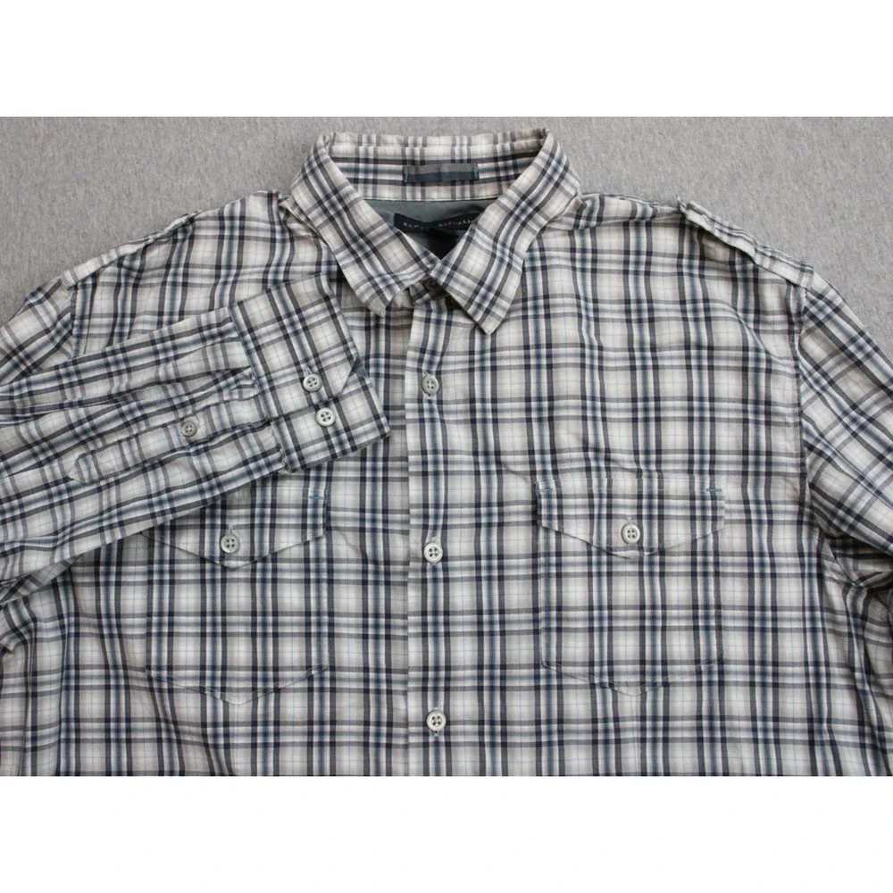 Banana Republic Shirt Mens Size L 16-16.5 Long‎ Sleeve Plaid Button-Up